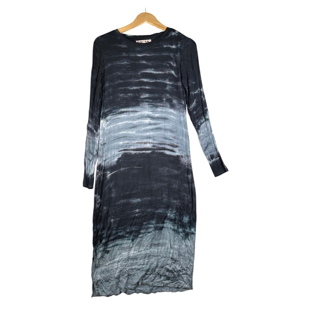 Anthropologie Dolan Tie Dye Long Sleeve Mid Dress size XS Blue